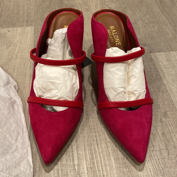 Malone Souliers Maureen Pump- Fuchsia & Red 37.5 NIB - Picture 4 of 9